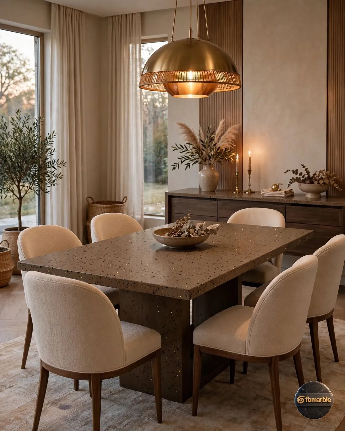 Gulf Gold Quartz dining area