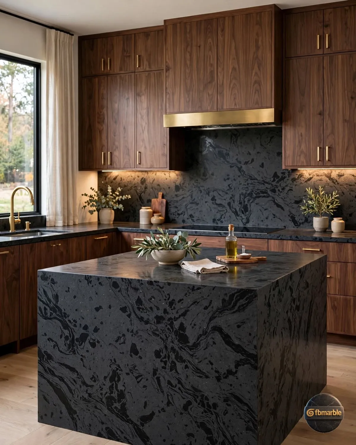 Gulf Leaf Quartz bathroom