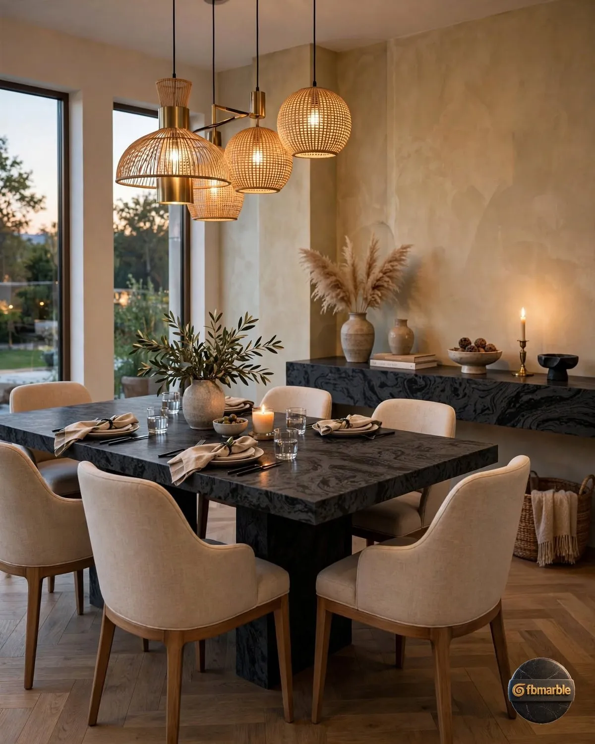 Gulf Leaf Quartz dining area