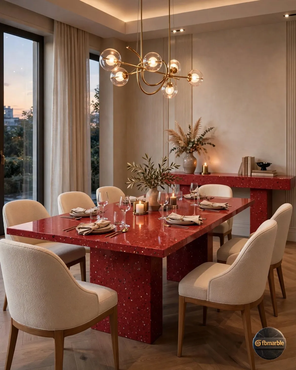 Gulf Red Quartz kitchen