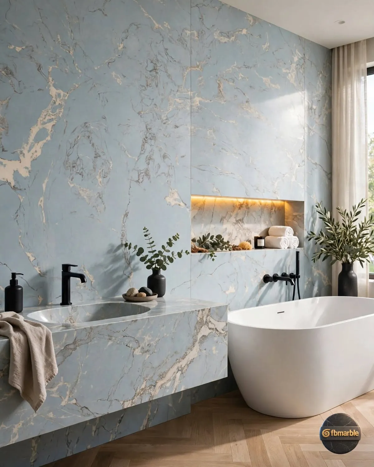 Ice Berg Quartz bathroom