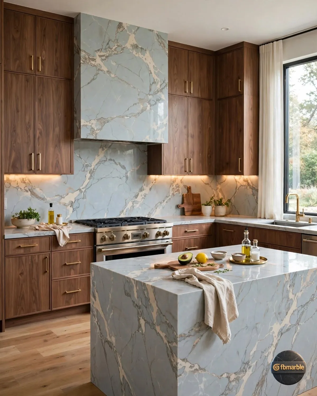 Ice Berg Quartz living room feature wall