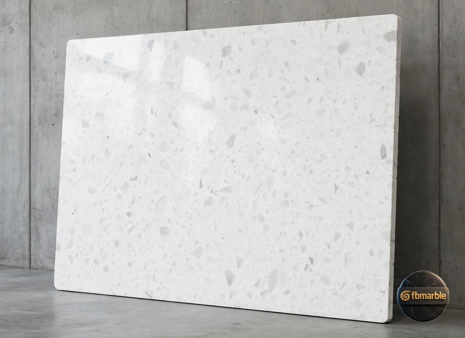 Ice White photo 4 – bright white quartz with fine grey speckle