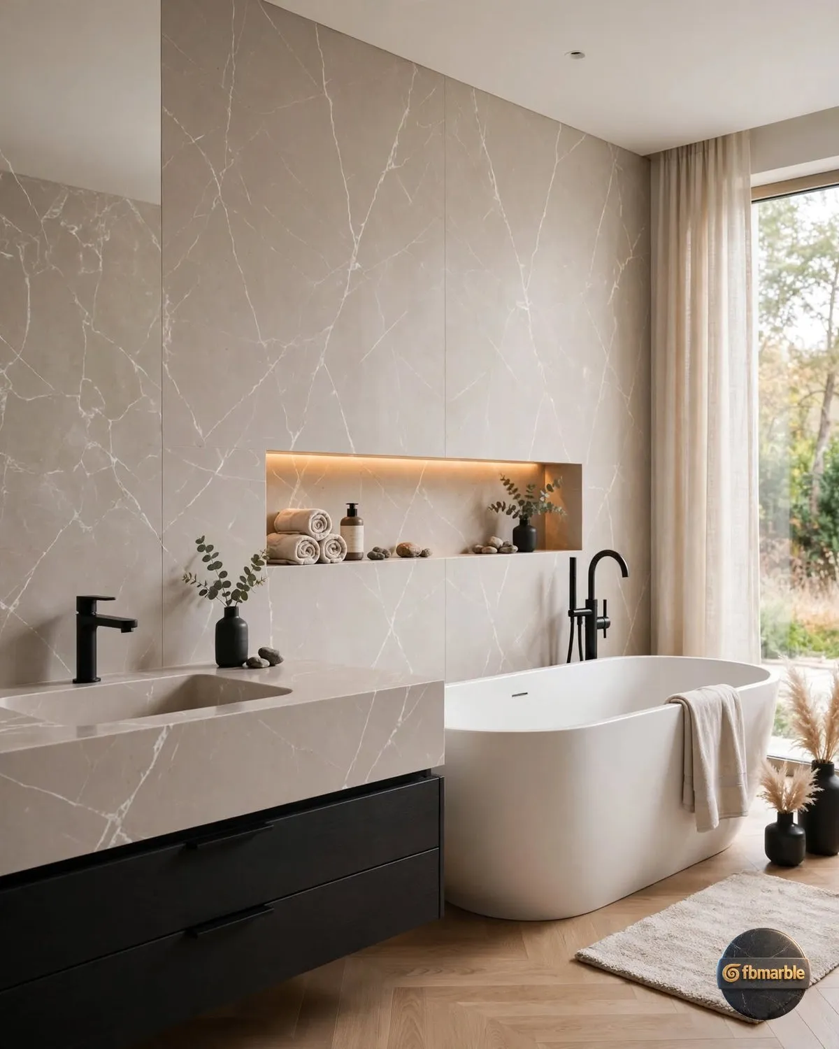 Majestic Grey Quartz bathroom