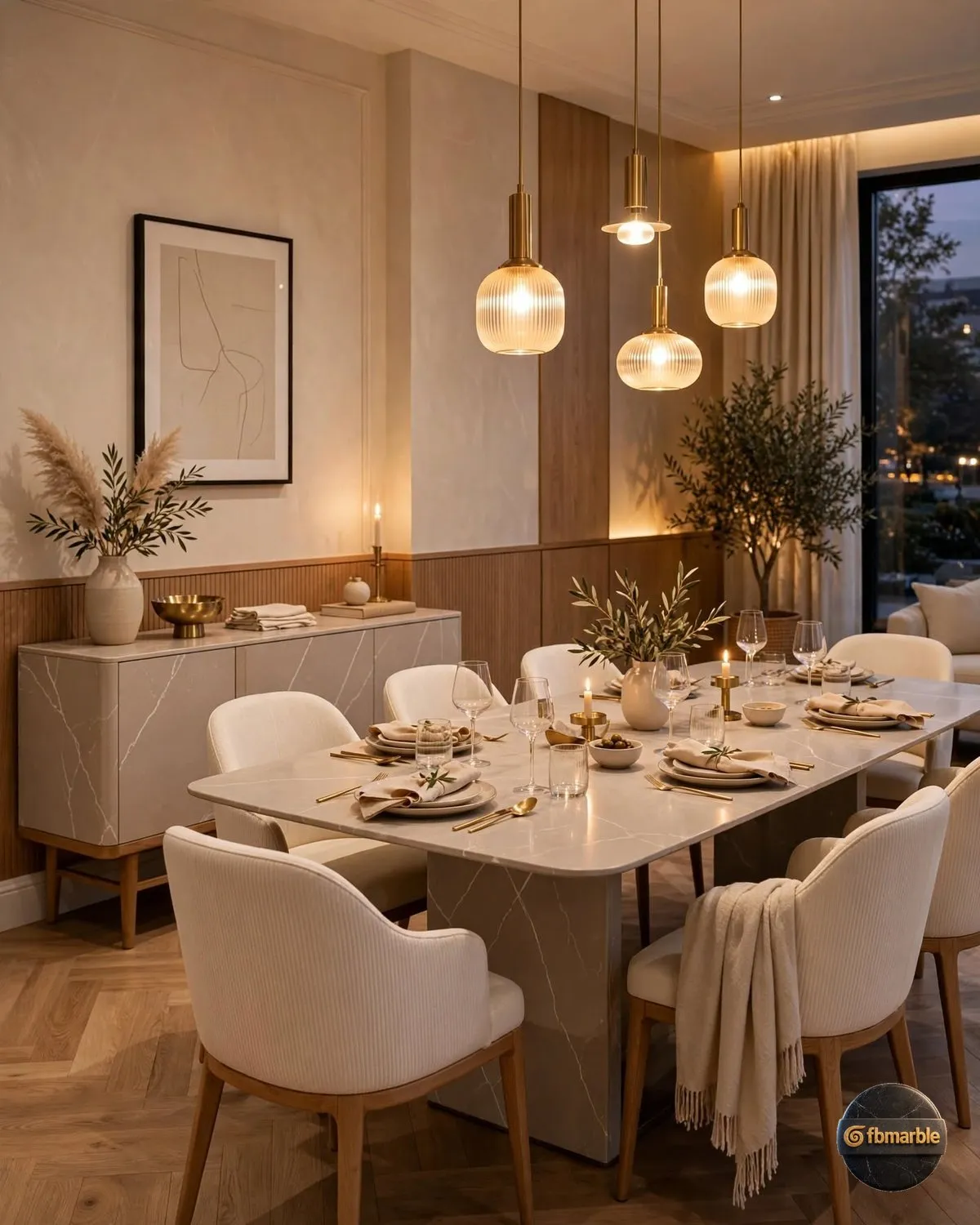 Majestic Grey Quartz dining area