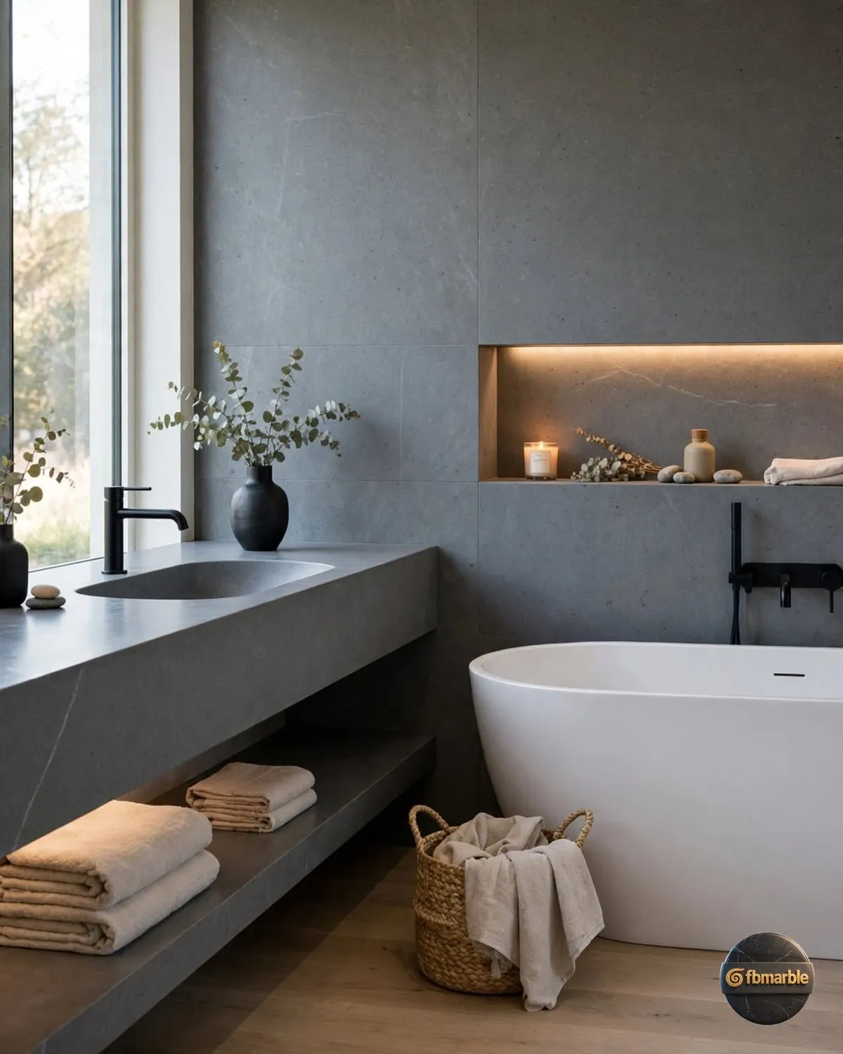 Mid Grey Quartz bathroom