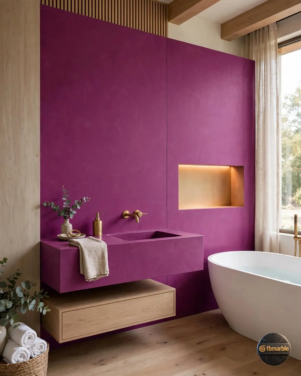 Morning Rose Quartz bathroom