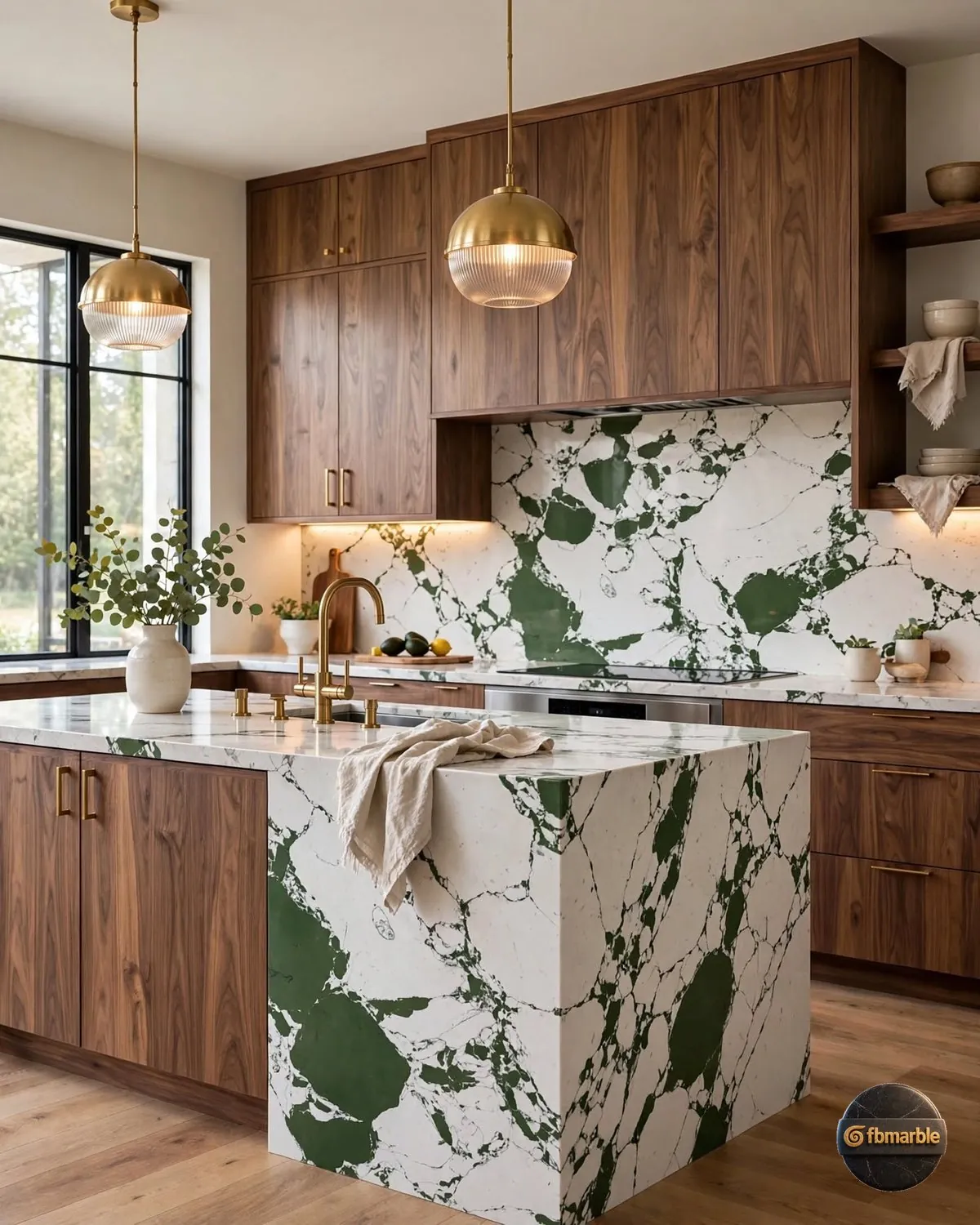 Panda Green Quartz kitchen