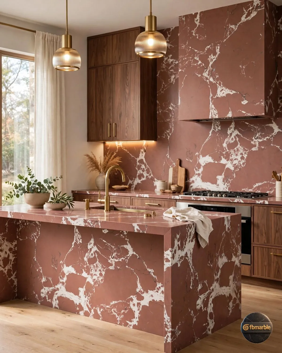 Rosso Alicante Quartz kitchen