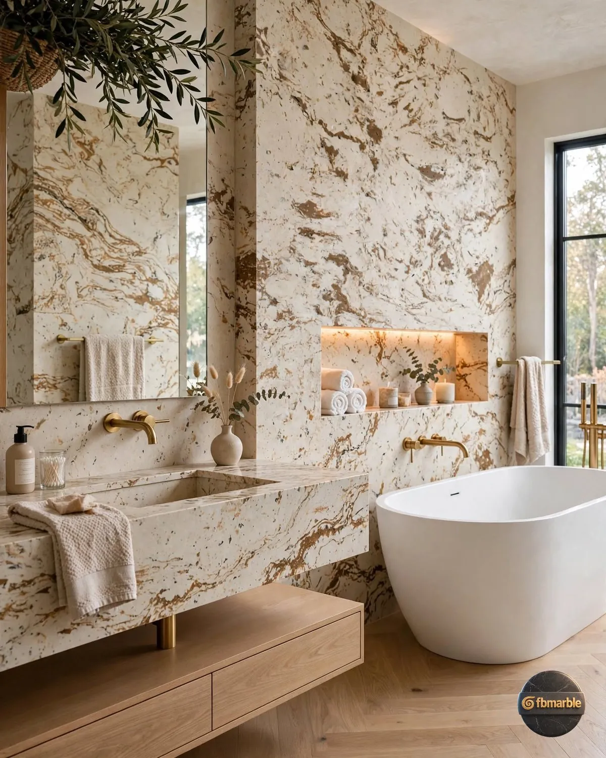 Roxan Yellow Quartz living room feature wall