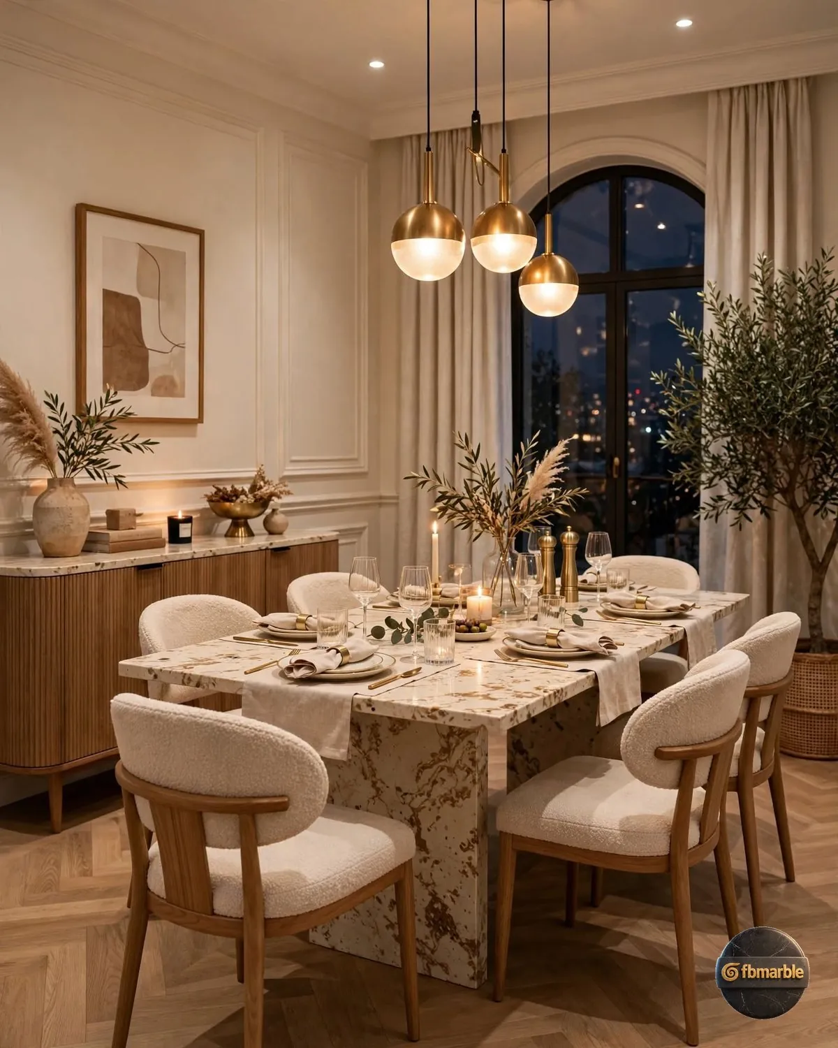 Roxan Yellow Quartz dining area