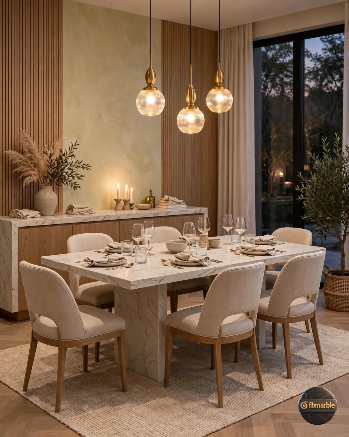 Royal Beige Quartz dining area