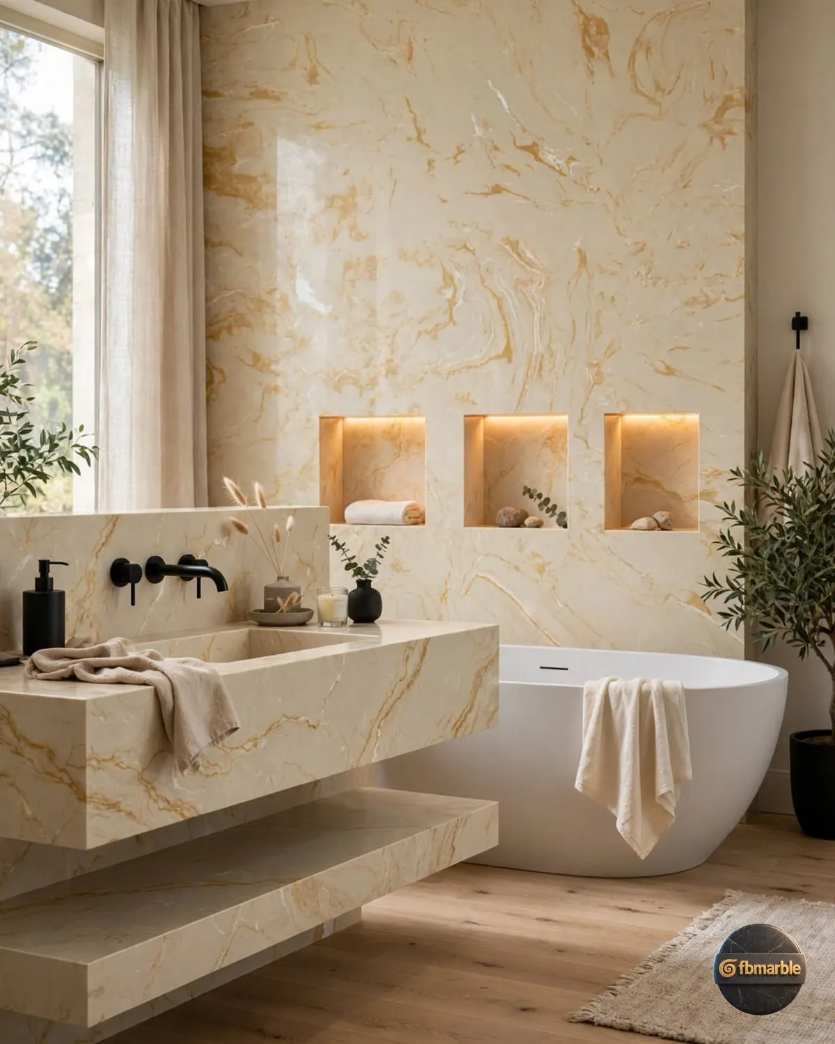 Royal Gold Quartz bathroom