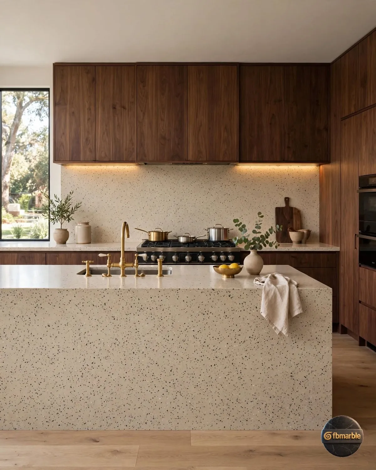Sahara Beige Quartz kitchen
