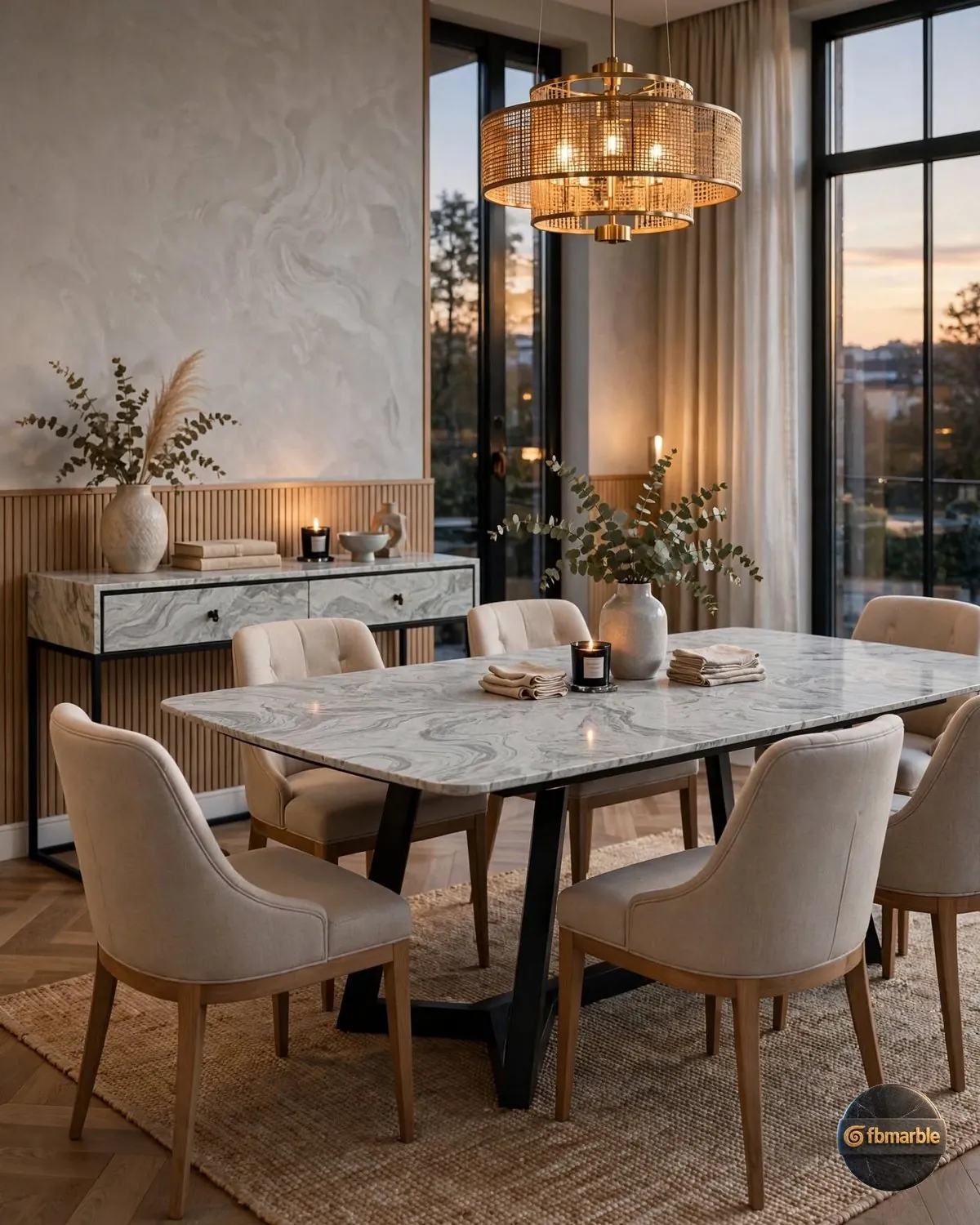 Silver Waves Quartz dining area