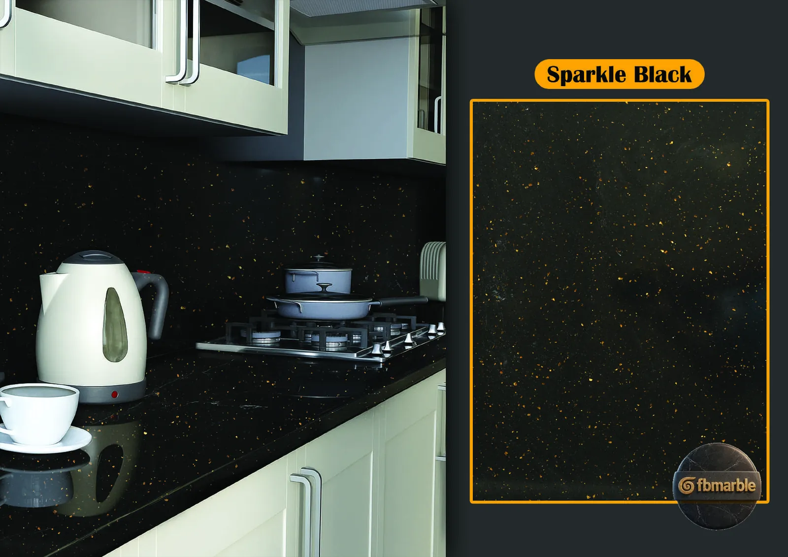 Sparkle Black Quartz