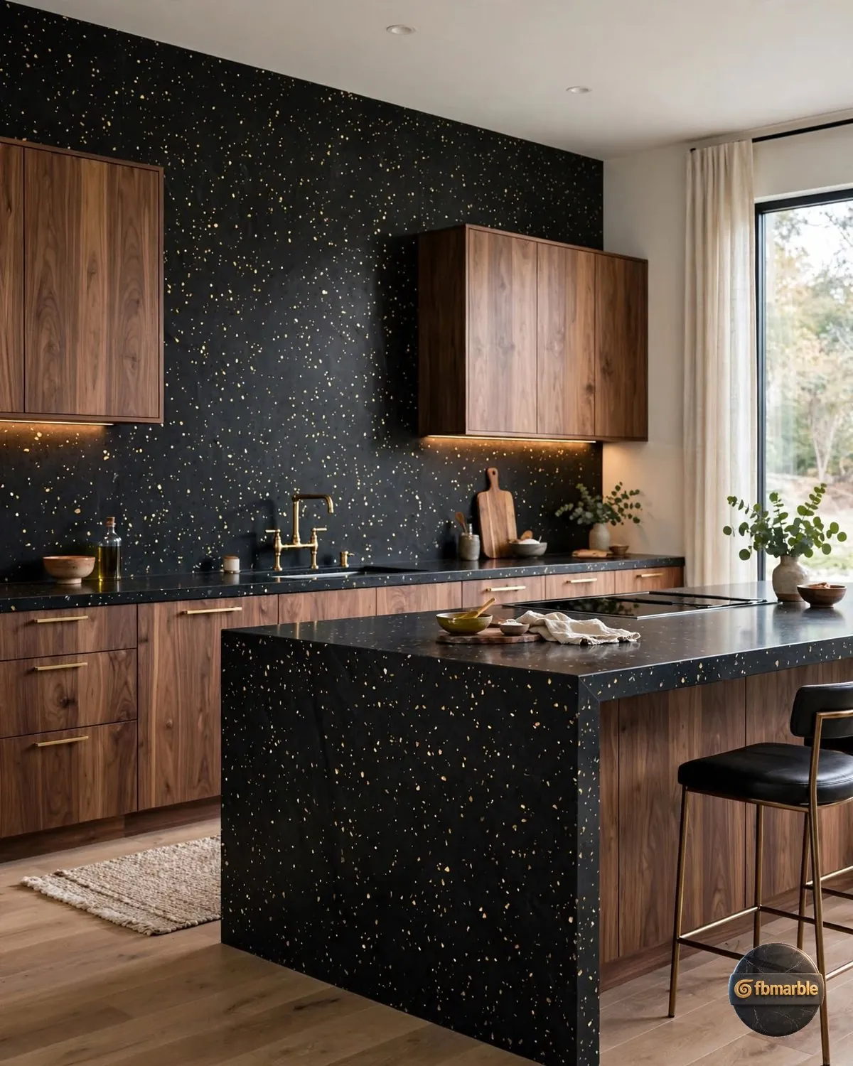 Sparkle Black Quartz kitchen