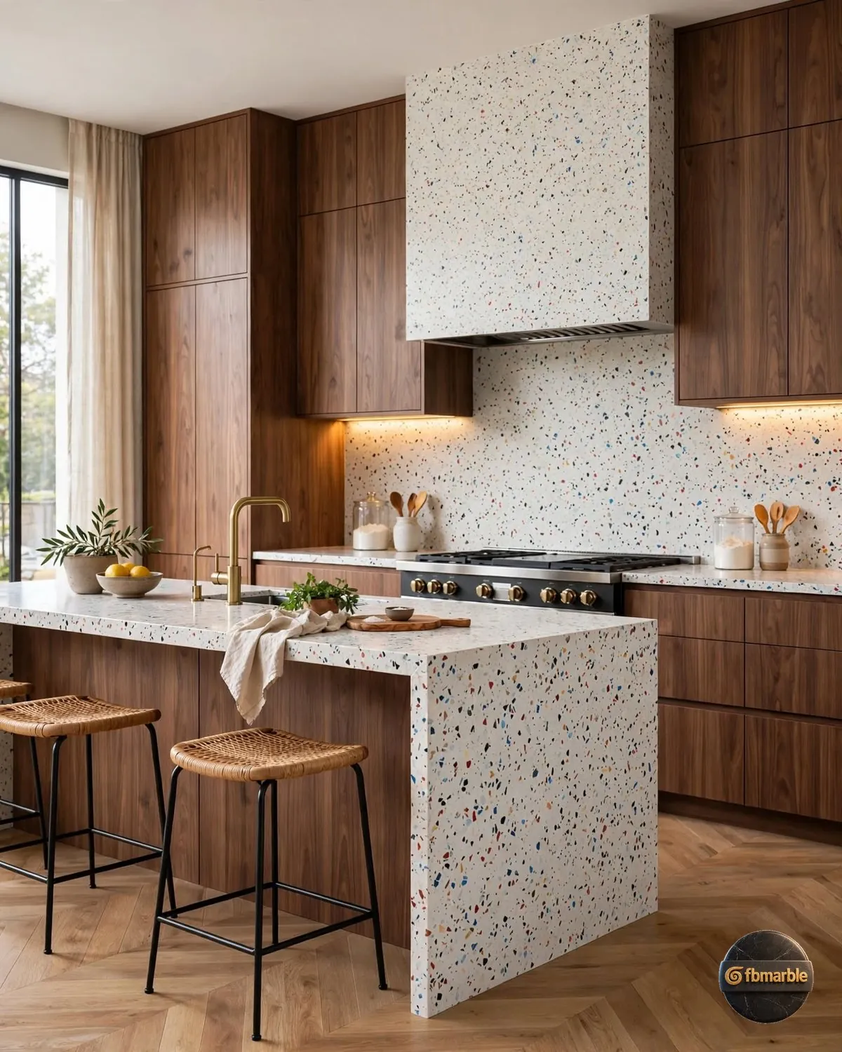Sparkling White Quartz kitchen