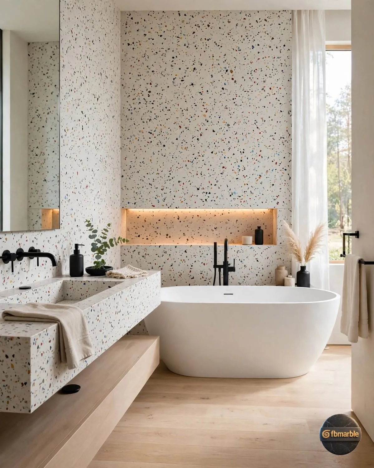 Sparkling White Quartz dining area