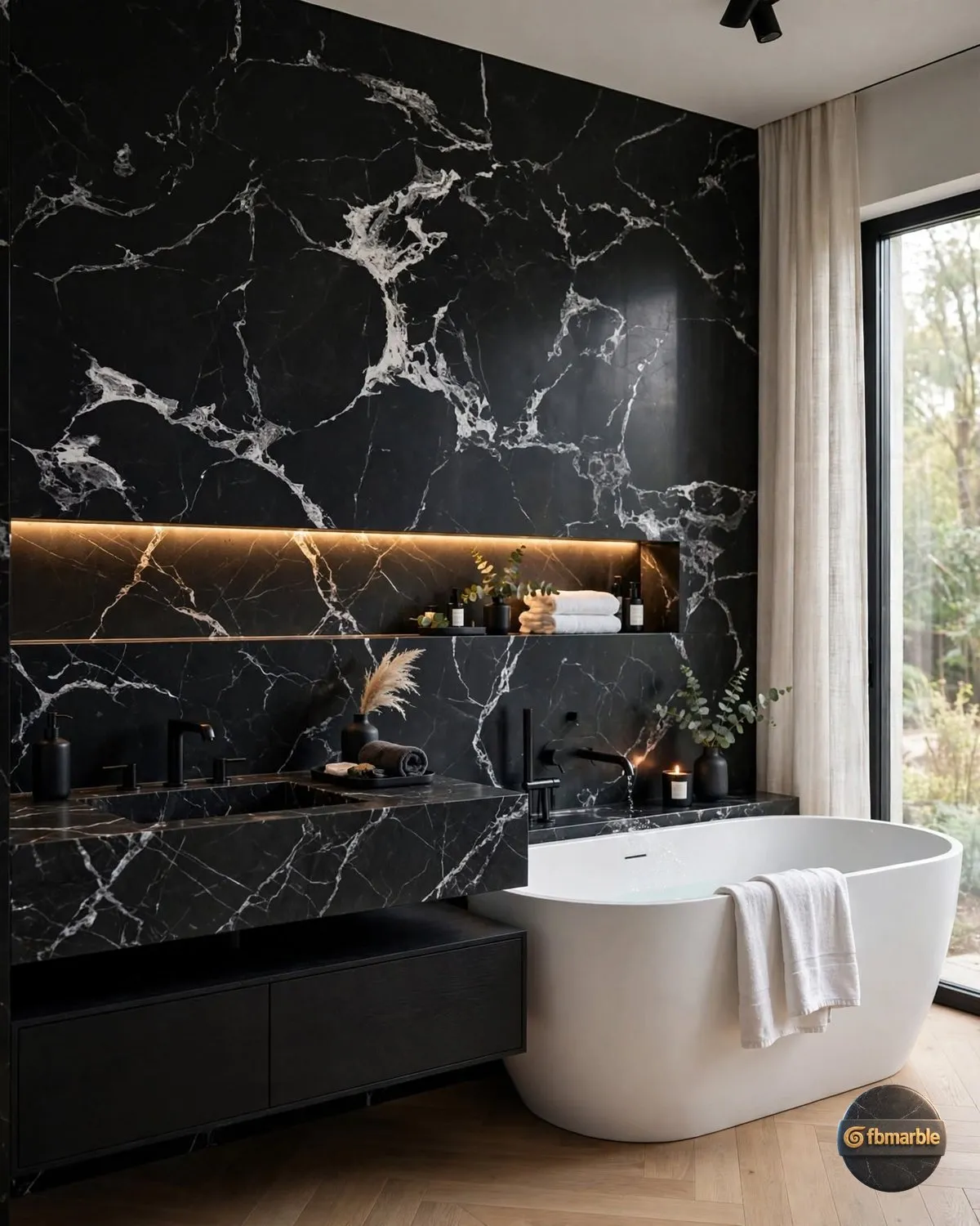 Spider Black Quartz bathroom