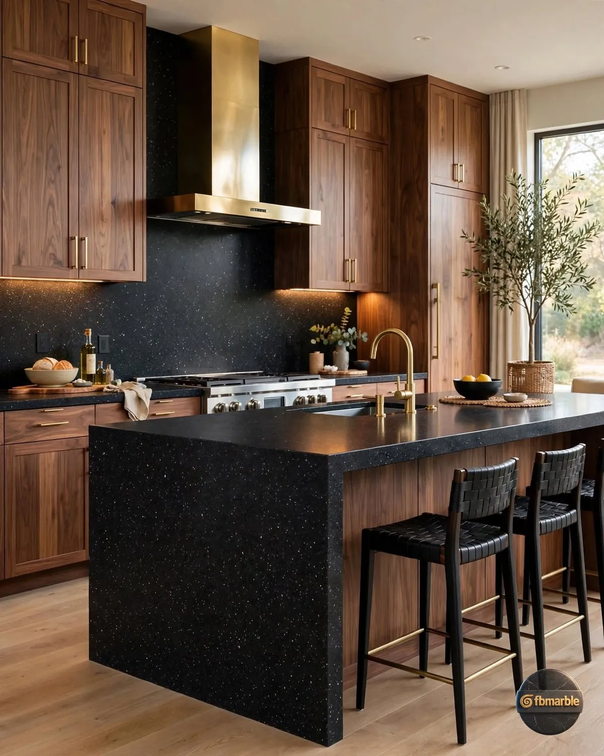Starry Black Quartz kitchen