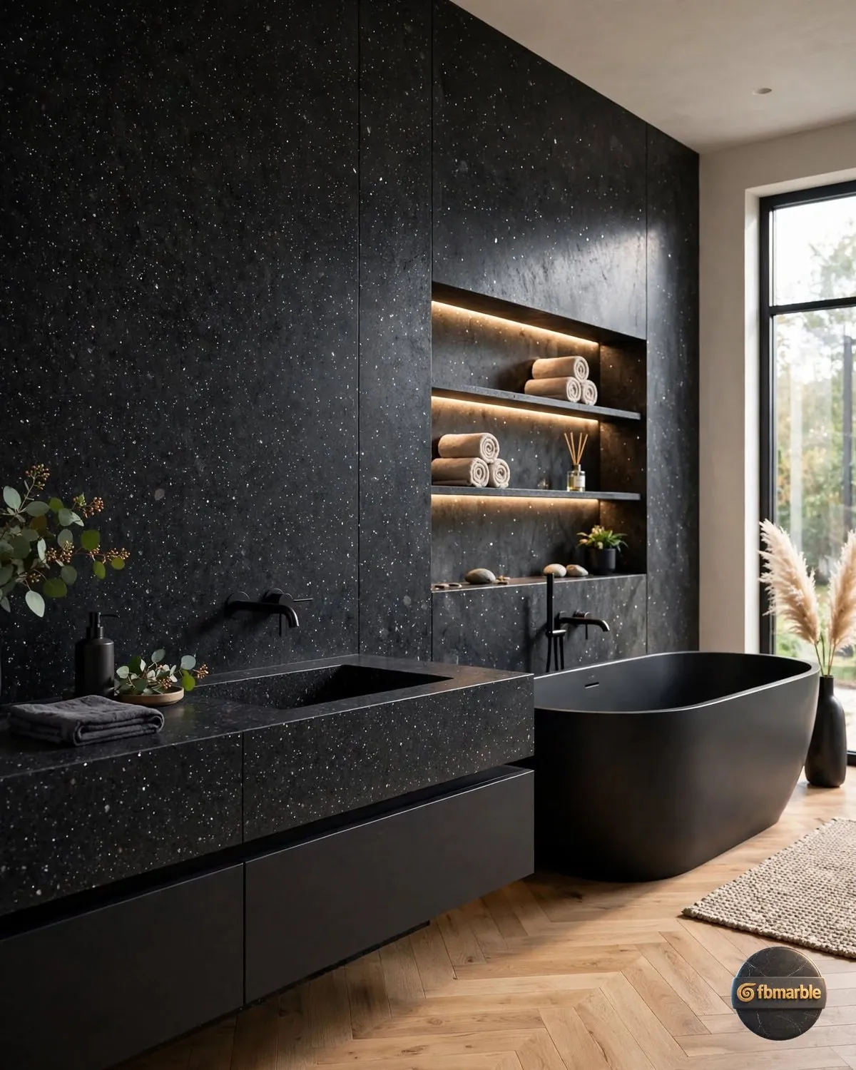 Starry Black Quartz bathroom
