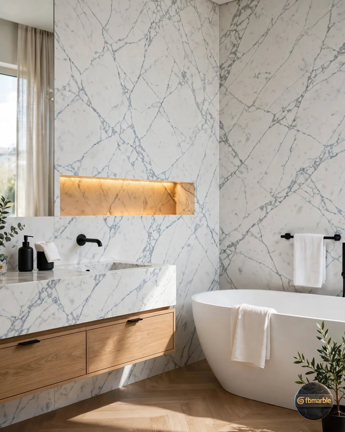 Statuary White Quartz bathroom