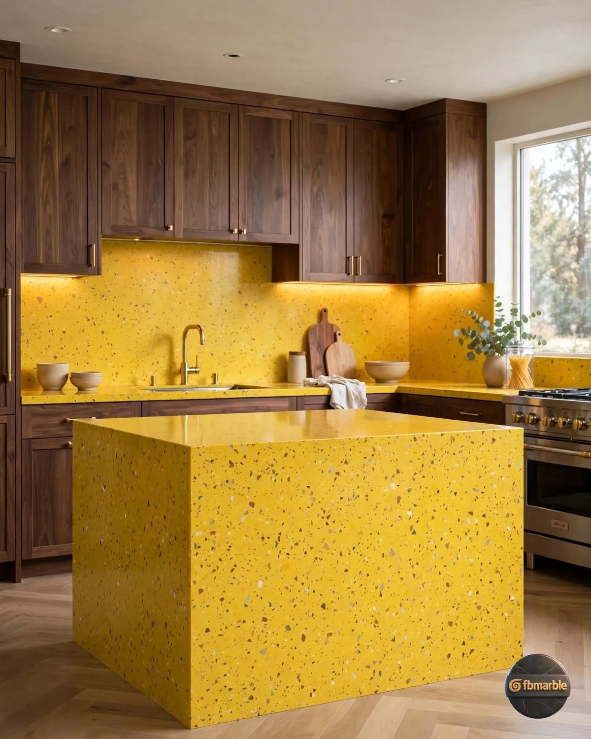 Sunrise Yellow Quartz kitchen