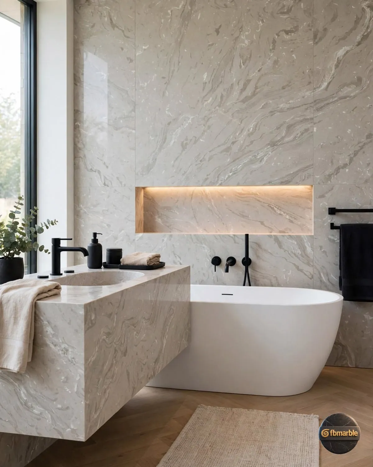 Venus Grey Quartz bathroom