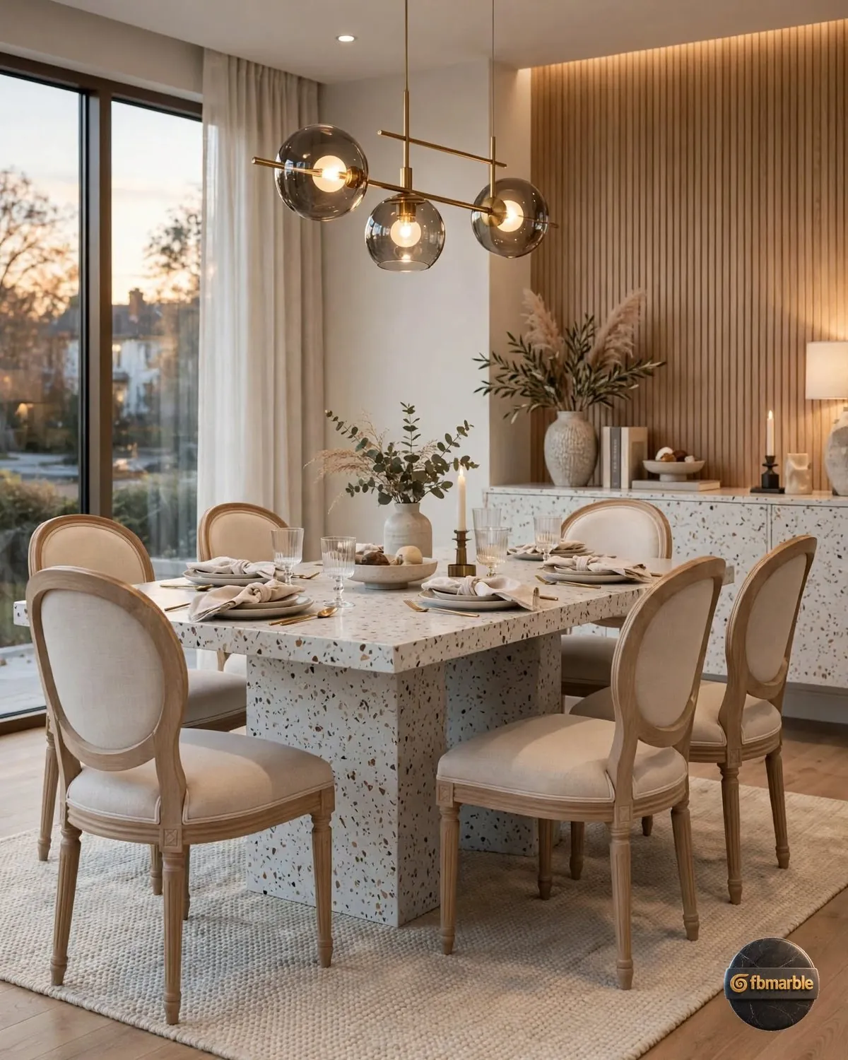 Water Jet Quartz dining area